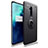 Ultra-thin Silicone Gel Soft Case Cover with Magnetic Finger Ring Stand T02 for OnePlus 7T Pro Black