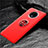 Ultra-thin Silicone Gel Soft Case Cover with Magnetic Finger Ring Stand T02 for OnePlus 7T Red