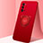 Ultra-thin Silicone Gel Soft Case Cover with Magnetic Finger Ring Stand T02 for Oppo Reno4 5G Red