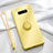 Ultra-thin Silicone Gel Soft Case Cover with Magnetic Finger Ring Stand T02 for Samsung Galaxy S10e Yellow