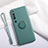 Ultra-thin Silicone Gel Soft Case Cover with Magnetic Finger Ring Stand T02 for Xiaomi Mi 10 Pro Green