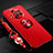 Ultra-thin Silicone Gel Soft Case Cover with Magnetic Finger Ring Stand T02 for Xiaomi Mi 10T Lite 5G Red