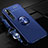 Ultra-thin Silicone Gel Soft Case Cover with Magnetic Finger Ring Stand T02 for Xiaomi Mi Note 10 Blue