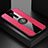 Ultra-thin Silicone Gel Soft Case Cover with Magnetic Finger Ring Stand T02 for Xiaomi Redmi K20 Hot Pink
