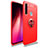 Ultra-thin Silicone Gel Soft Case Cover with Magnetic Finger Ring Stand T02 for Xiaomi Redmi Note 8 (2021) Red