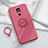 Ultra-thin Silicone Gel Soft Case Cover with Magnetic Finger Ring Stand T02 for Xiaomi Redmi Note 9