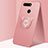 Ultra-thin Silicone Gel Soft Case Cover with Magnetic Finger Ring Stand T03 for Huawei Honor View 20 Pink