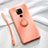 Ultra-thin Silicone Gel Soft Case Cover with Magnetic Finger Ring Stand T03 for Huawei Mate 20 X 5G Orange