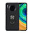 Ultra-thin Silicone Gel Soft Case Cover with Magnetic Finger Ring Stand T03 for Huawei Mate 30 Pro Black