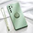 Ultra-thin Silicone Gel Soft Case Cover with Magnetic Finger Ring Stand T03 for Huawei Nova 7 SE 5G Cyan