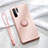 Ultra-thin Silicone Gel Soft Case Cover with Magnetic Finger Ring Stand T03 for Huawei P30 Pro New Edition Pink
