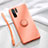 Ultra-thin Silicone Gel Soft Case Cover with Magnetic Finger Ring Stand T03 for Huawei P30 Pro Orange