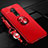 Ultra-thin Silicone Gel Soft Case Cover with Magnetic Finger Ring Stand T03 for OnePlus 7T Pro Red