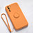 Ultra-thin Silicone Gel Soft Case Cover with Magnetic Finger Ring Stand T03 for Oppo Find X2 Lite Orange