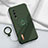 Ultra-thin Silicone Gel Soft Case Cover with Magnetic Finger Ring Stand T03 for Oppo Find X2 Pro Green