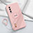 Ultra-thin Silicone Gel Soft Case Cover with Magnetic Finger Ring Stand T03 for Oppo Find X2 Pro Pink