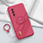 Ultra-thin Silicone Gel Soft Case Cover with Magnetic Finger Ring Stand T03 for Oppo Find X2 Pro Red Wine