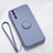 Ultra-thin Silicone Gel Soft Case Cover with Magnetic Finger Ring Stand T03 for Oppo K7 5G Gray