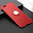 Ultra-thin Silicone Gel Soft Case Cover with Magnetic Finger Ring Stand T03 for Oppo R17 Neo Red