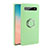 Ultra-thin Silicone Gel Soft Case Cover with Magnetic Finger Ring Stand T03 for Samsung Galaxy S10 Green