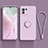 Ultra-thin Silicone Gel Soft Case Cover with Magnetic Finger Ring Stand T03 for Xiaomi Mi 11 5G Clove Purple