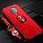 Ultra-thin Silicone Gel Soft Case Cover with Magnetic Finger Ring Stand T03 for Xiaomi Poco F2 Pro Red