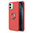 Ultra-thin Silicone Gel Soft Case Cover with Magnetic Finger Ring Stand T04 for Apple iPhone 11