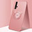 Ultra-thin Silicone Gel Soft Case Cover with Magnetic Finger Ring Stand T04 for Huawei Honor 20 Pink