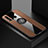 Ultra-thin Silicone Gel Soft Case Cover with Magnetic Finger Ring Stand T04 for Huawei Honor 20E Brown