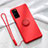 Ultra-thin Silicone Gel Soft Case Cover with Magnetic Finger Ring Stand T04 for Huawei Honor View 30 5G Red