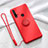 Ultra-thin Silicone Gel Soft Case Cover with Magnetic Finger Ring Stand T04 for Huawei P20 Lite (2019) Red