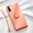 Ultra-thin Silicone Gel Soft Case Cover with Magnetic Finger Ring Stand T04 for Huawei P20 Orange