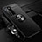 Ultra-thin Silicone Gel Soft Case Cover with Magnetic Finger Ring Stand T04 for Huawei P40 Pro Black