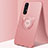 Ultra-thin Silicone Gel Soft Case Cover with Magnetic Finger Ring Stand T04 for Oppo Find X2 Neo