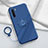 Ultra-thin Silicone Gel Soft Case Cover with Magnetic Finger Ring Stand T04 for Oppo K7 5G Blue