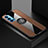 Ultra-thin Silicone Gel Soft Case Cover with Magnetic Finger Ring Stand T04 for Oppo Reno4 Pro 5G Brown