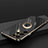 Ultra-thin Silicone Gel Soft Case Cover with Magnetic Finger Ring Stand T04 for Samsung Galaxy S21 Ultra 5G Black
