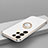 Ultra-thin Silicone Gel Soft Case Cover with Magnetic Finger Ring Stand T04 for Samsung Galaxy S21 Ultra 5G White