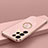 Ultra-thin Silicone Gel Soft Case Cover with Magnetic Finger Ring Stand T04 for Samsung Galaxy S23 Ultra 5G Rose Gold