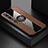 Ultra-thin Silicone Gel Soft Case Cover with Magnetic Finger Ring Stand T04 for Xiaomi Mi Note 10 Brown