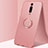 Ultra-thin Silicone Gel Soft Case Cover with Magnetic Finger Ring Stand T04 for Xiaomi Redmi K20 Pink