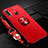 Ultra-thin Silicone Gel Soft Case Cover with Magnetic Finger Ring Stand T05 for Huawei Honor 20 Lite Red