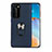 Ultra-thin Silicone Gel Soft Case Cover with Magnetic Finger Ring Stand T05 for Huawei P40 Pro Blue