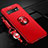 Ultra-thin Silicone Gel Soft Case Cover with Magnetic Finger Ring Stand T05 for Samsung Galaxy S10 Plus Red