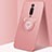 Ultra-thin Silicone Gel Soft Case Cover with Magnetic Finger Ring Stand T05 for Xiaomi Mi 9T Pink