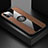 Ultra-thin Silicone Gel Soft Case Cover with Magnetic Finger Ring Stand T06 for Apple iPhone 11 Pro Max Brown