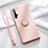 Ultra-thin Silicone Gel Soft Case Cover with Magnetic Finger Ring Stand T06 for Huawei Honor 20S Pink