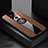 Ultra-thin Silicone Gel Soft Case Cover with Magnetic Finger Ring Stand T06 for Huawei Mate 20 X 5G Brown