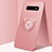 Ultra-thin Silicone Gel Soft Case Cover with Magnetic Finger Ring Stand T06 for Samsung Galaxy S10 Plus Pink
