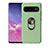 Ultra-thin Silicone Gel Soft Case Cover with Magnetic Finger Ring Stand T07 for Samsung Galaxy S10